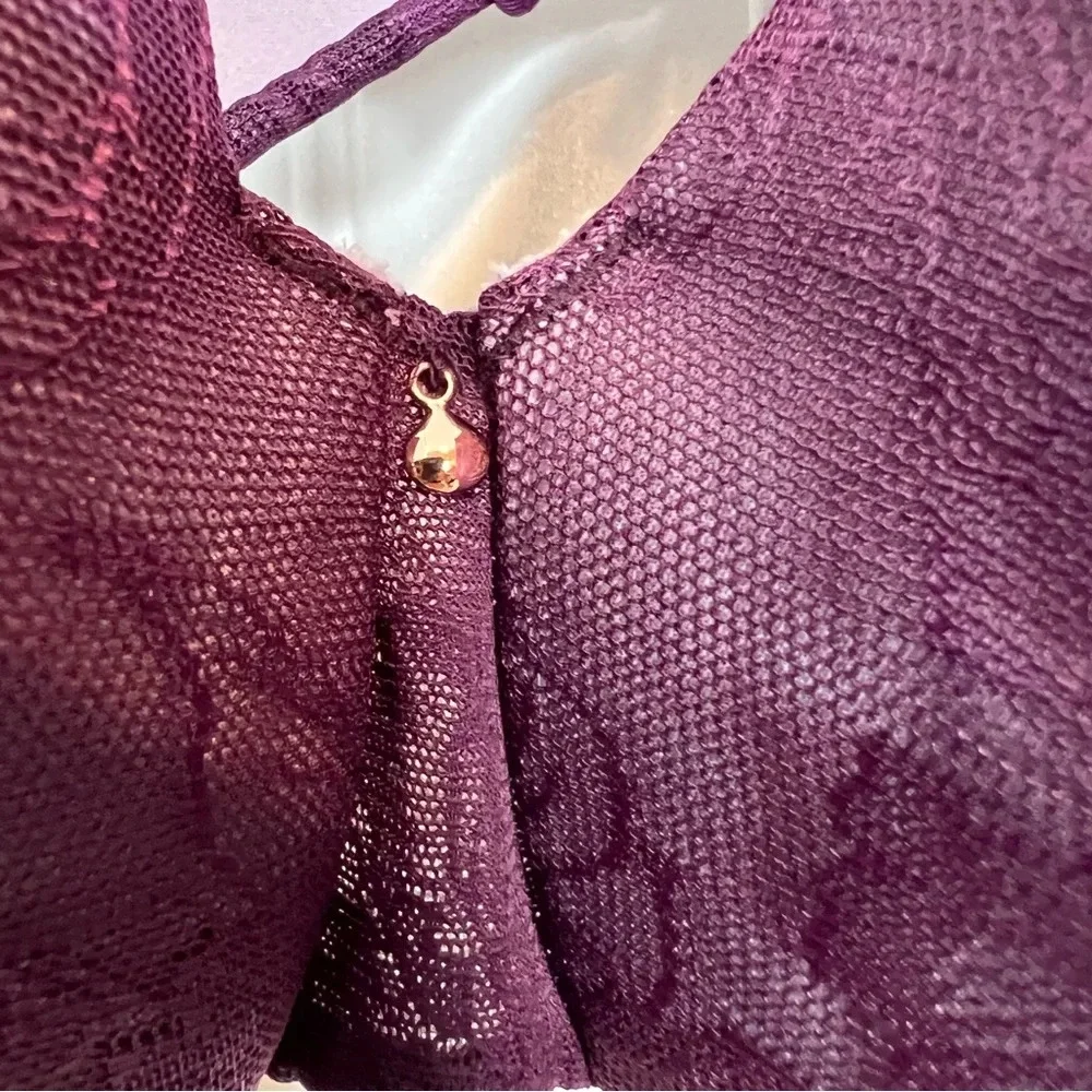 Cacique Plum Side‎ Smoothing Solution Balconette Underwire Bra. Size 44DD. NWT.